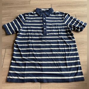 Criquet Navy Striped Men's Polo Shirt